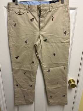 Polo by Ralph Lauren Tan Embroidered Polo Player Chinos